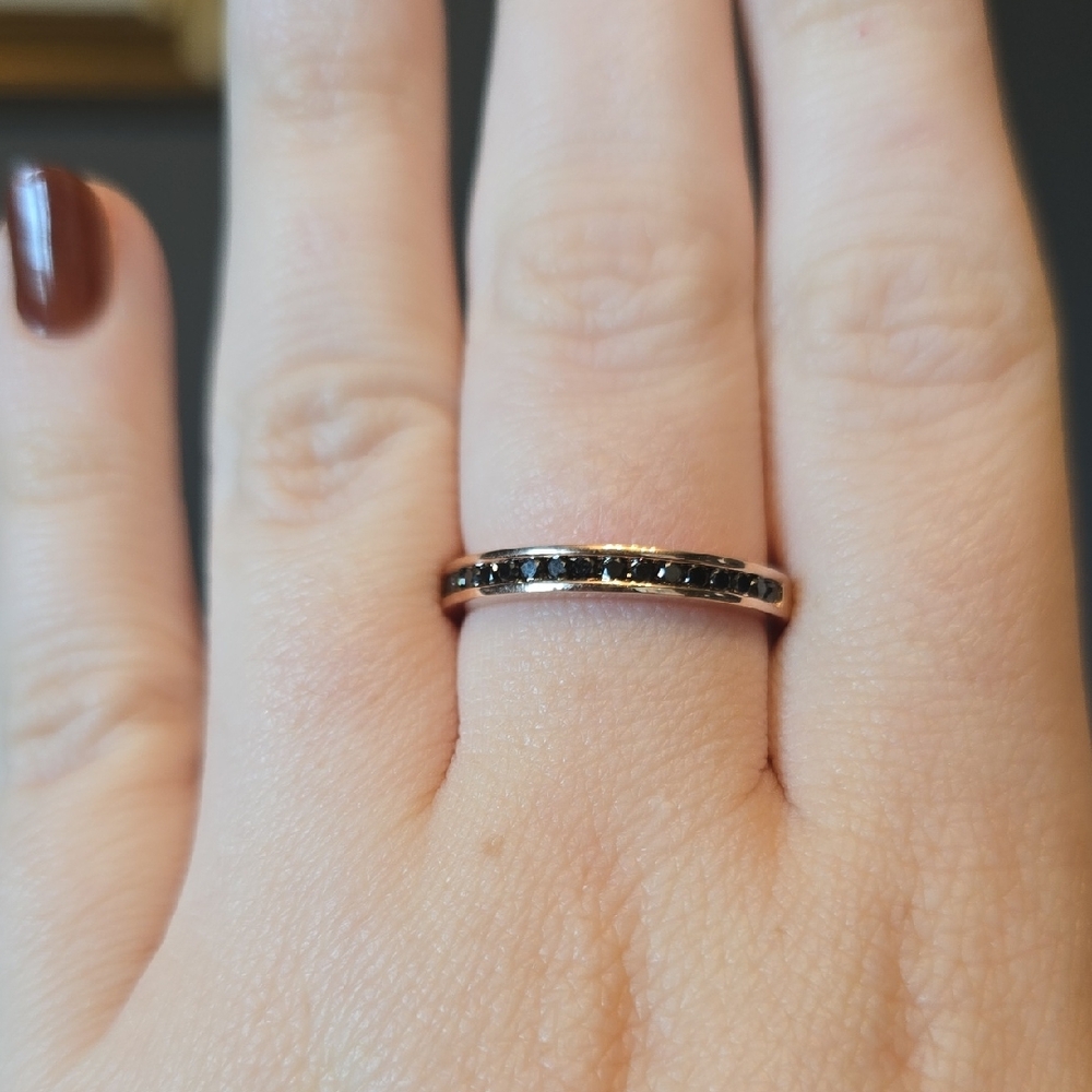 14k Rose Gold Black Diamond Ring